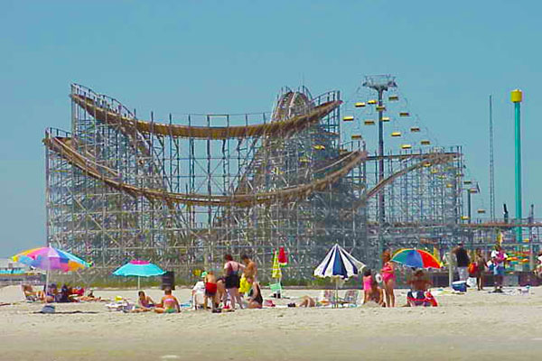 Walk to Wildwood's Beach, Boardwalk and Amusement Piers